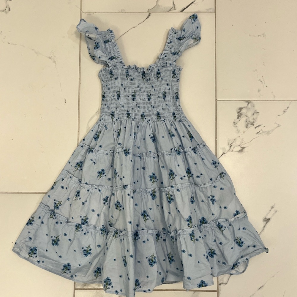 Hill House Light Blue Floral Kids Dress